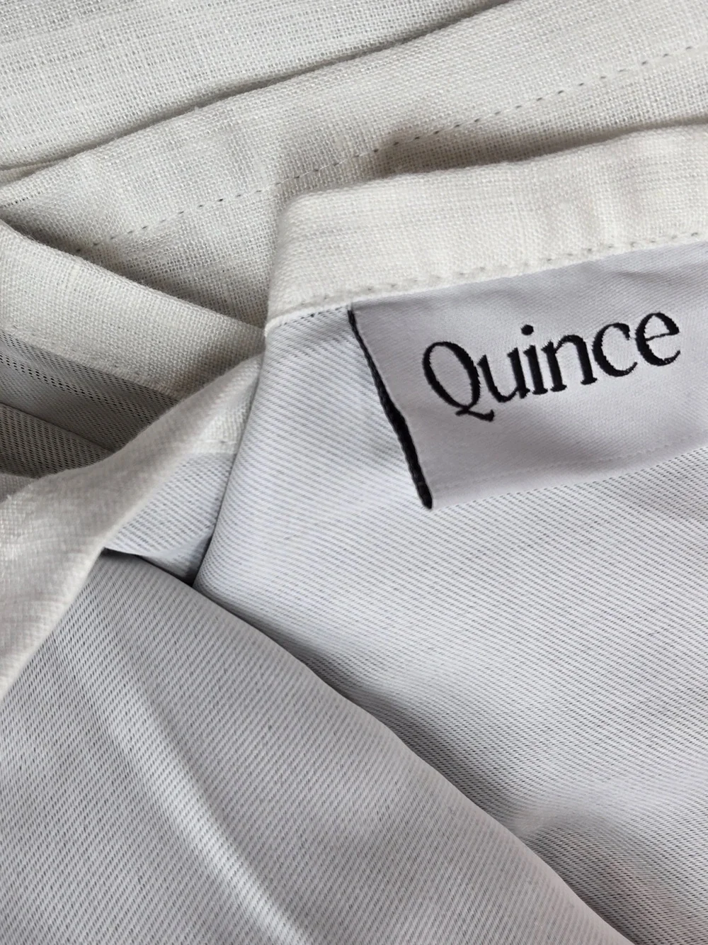 QUINCE Set Of 2 48x96 European Linen True Blackout Curtains White 9178